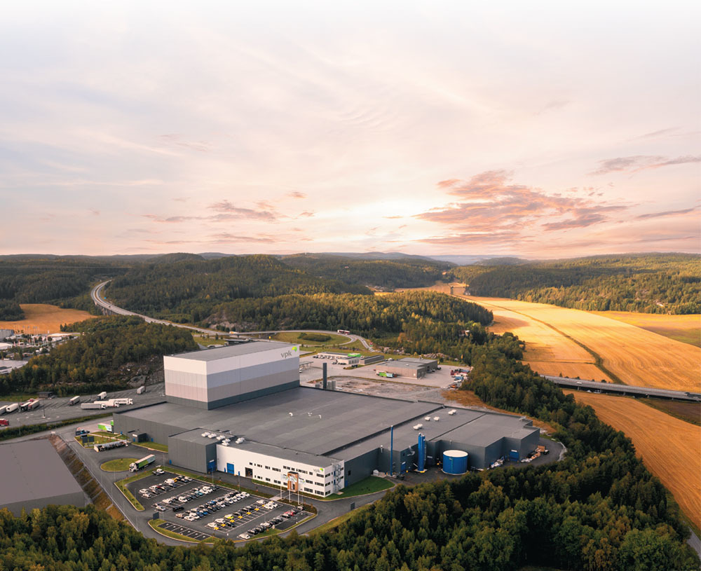 aerial shot of the modern greenfield plant in halden